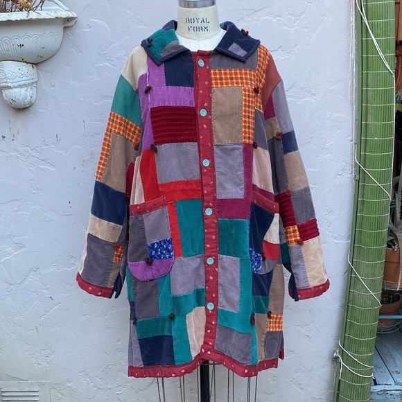 LADY LANCASTER The Market Jacket Coat Vintage Quilt Handmade Wearable Art - Picture 15 of 16